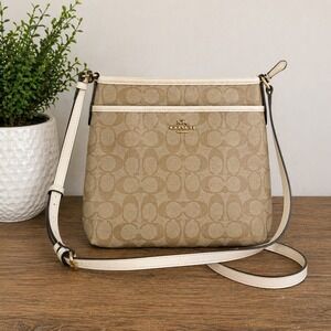 Authentic Coach Signature Canvas Crossbody Bag 10x8 Monogram Y2K Minimalist Chic
